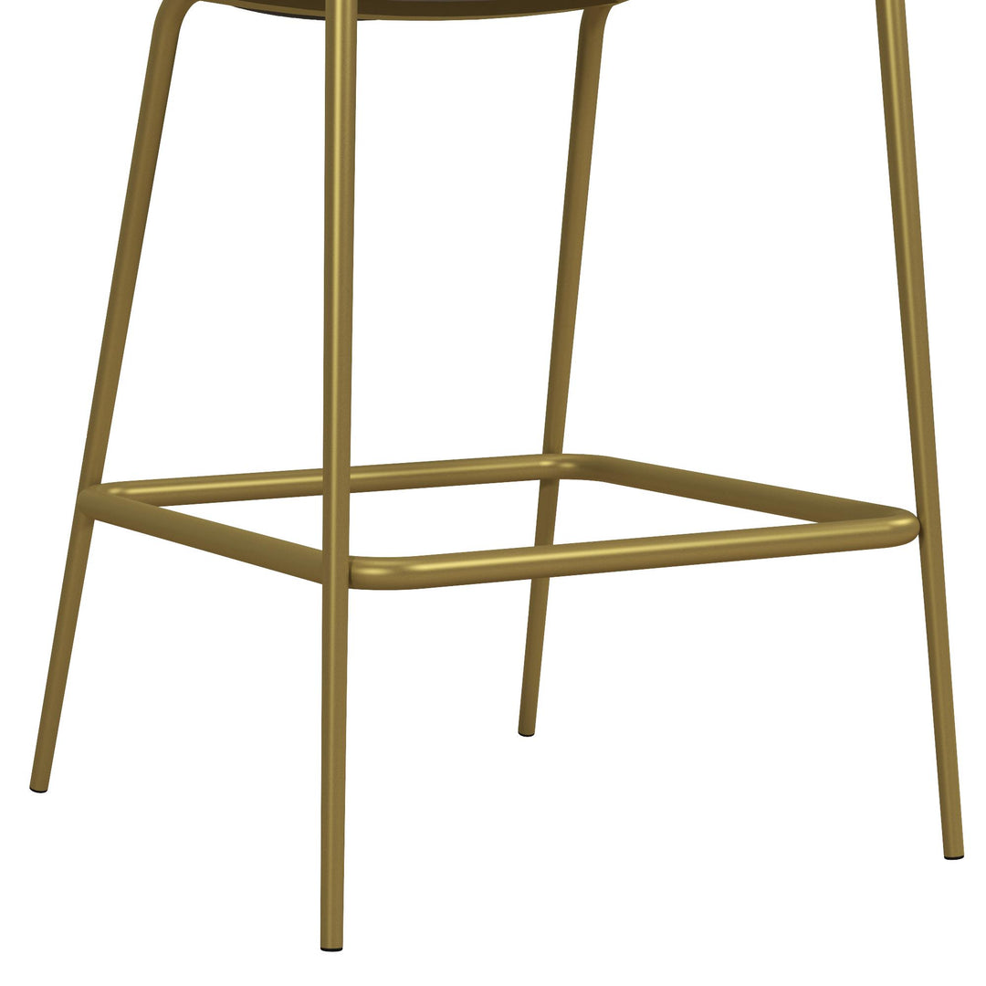Astor Upholstered Counter Height Bar Stool with Gold Metal Legs - Light Gray