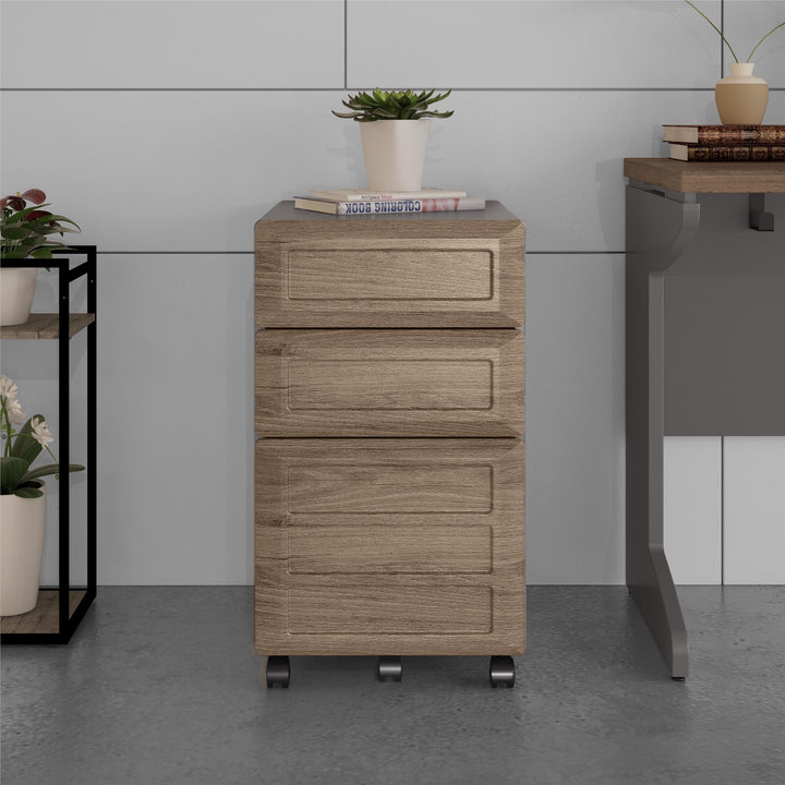 Pursuit Mobile File Cabinet - Rustic Oak
