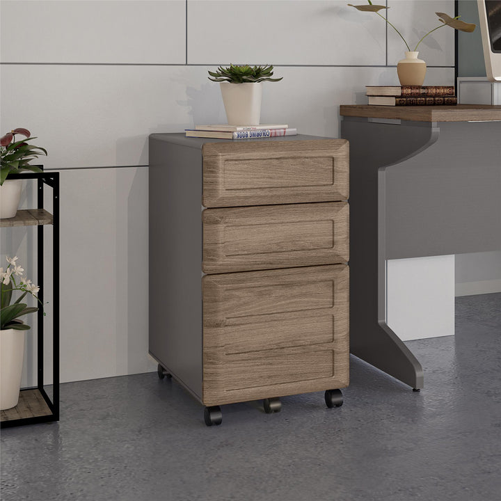 Pursuit Mobile File Cabinet - Rustic Oak