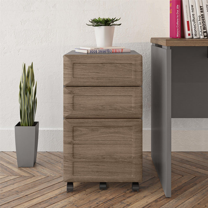 Pursuit Mobile File Cabinet - Rustic Oak