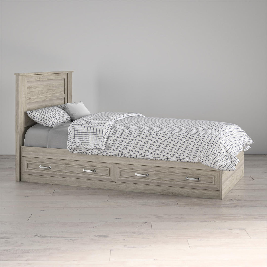 Eco-friendly kids twin headboard designs -  Light Walnut - Twin