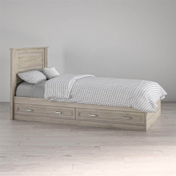 Eco-friendly kids twin headboard designs -  Light Walnut - Twin