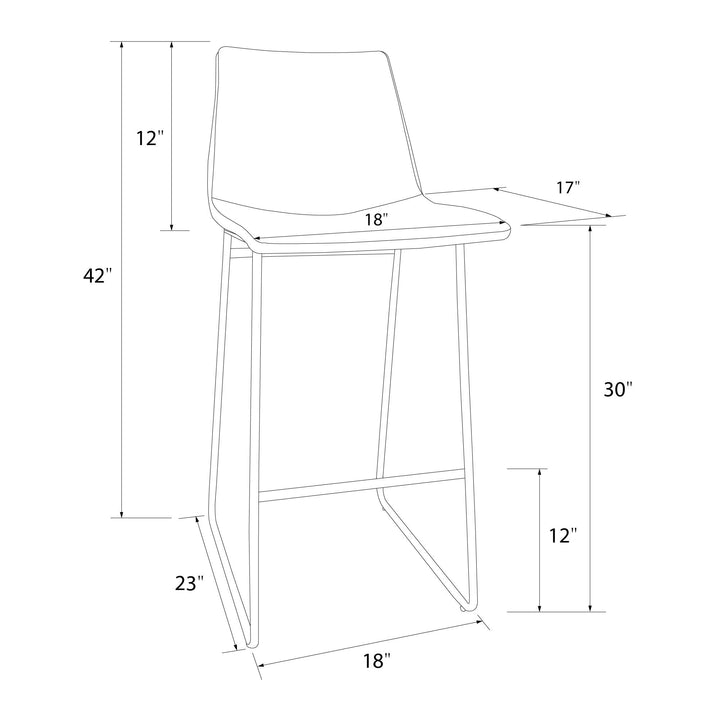 Bowden Upholstered Molded Bar Stool - Brown