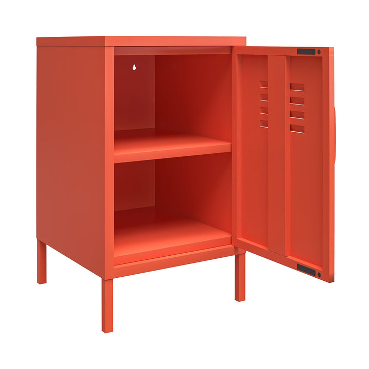 Cache 1 Door Metal Locker End Table - Orange