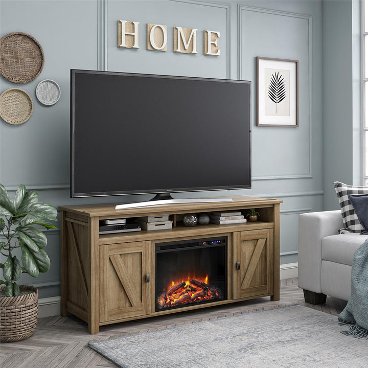 Farmington Electric Fireplace TV Console for TVs up to 60 Inch - Natural