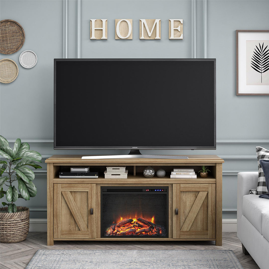 Farmington Electric Fireplace TV Console for TVs up to 60 Inch - Natural