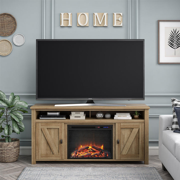 Farmington Electric Fireplace TV Console for TVs up to 60 Inch - Natural