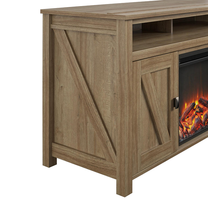 Farmington Electric Fireplace TV Console for TVs up to 60 Inch - Natural
