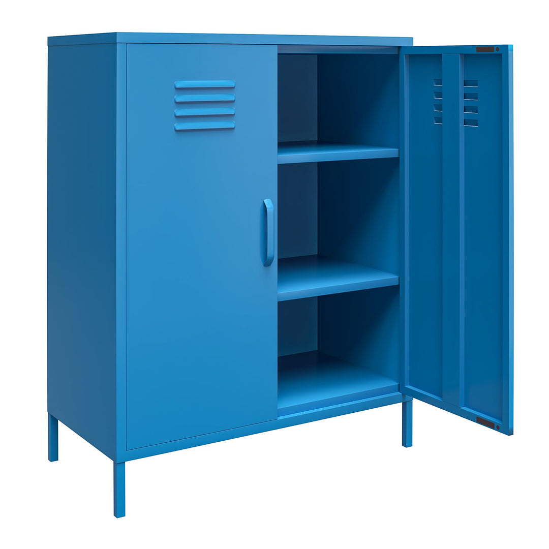 Cache 2 Door Metal Locker Storage Cabinet - Blue