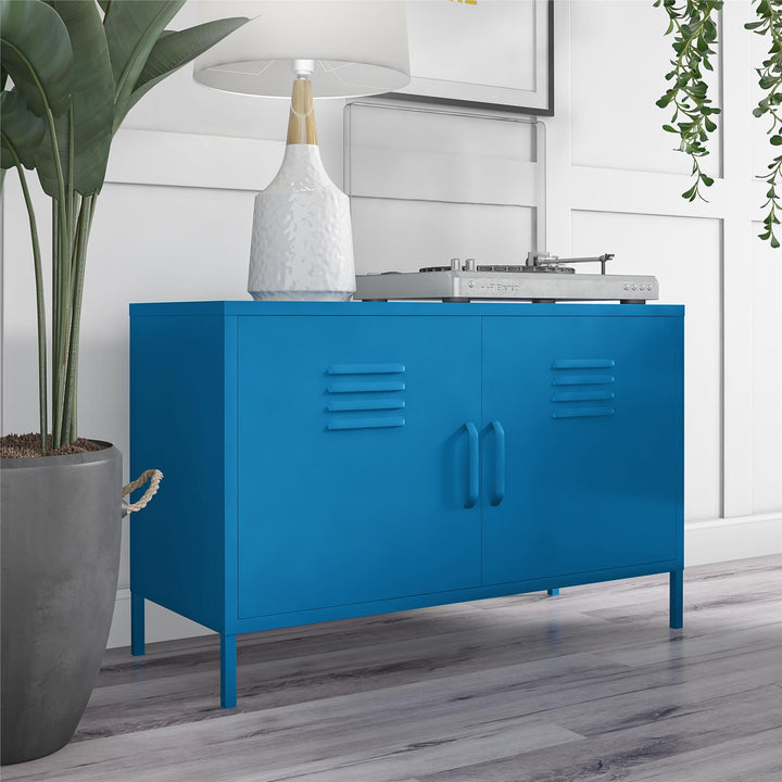 Cache 2 Door Metal Locker Accent Cabinet - Bright Blue