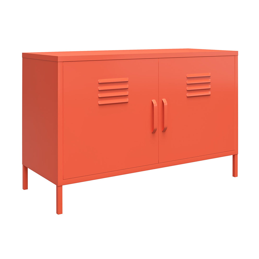 Cache 2 Door Metal Locker Accent Cabinet - Orange