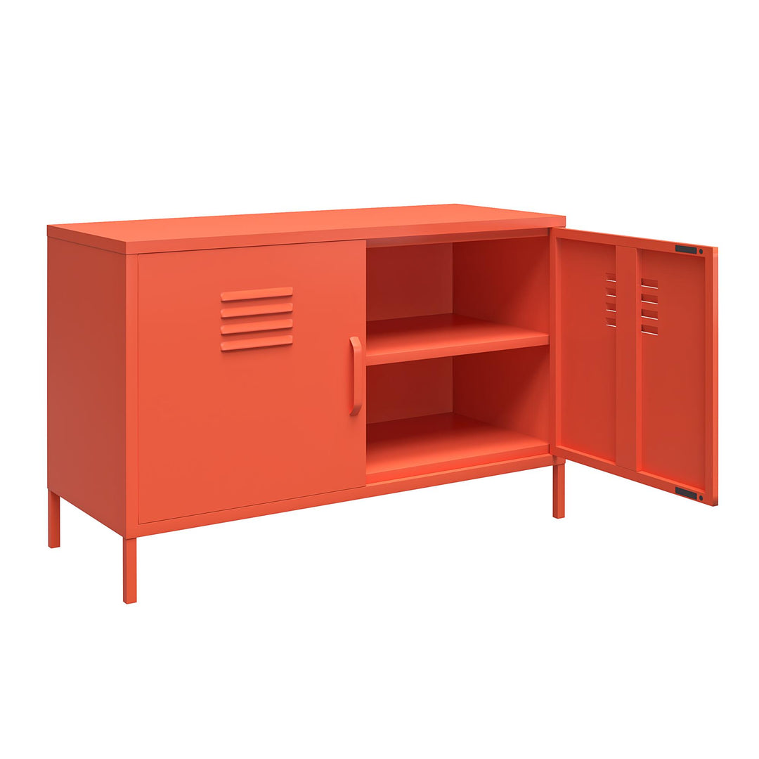 Cache 2 Door Metal Locker Accent Cabinet - Orange