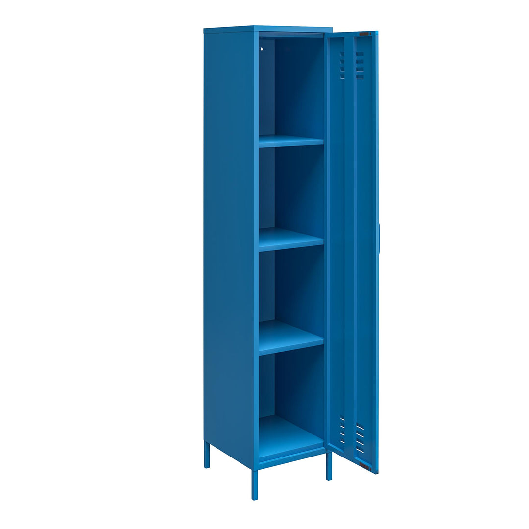 Modern metal locker storage with a single door -  Blue