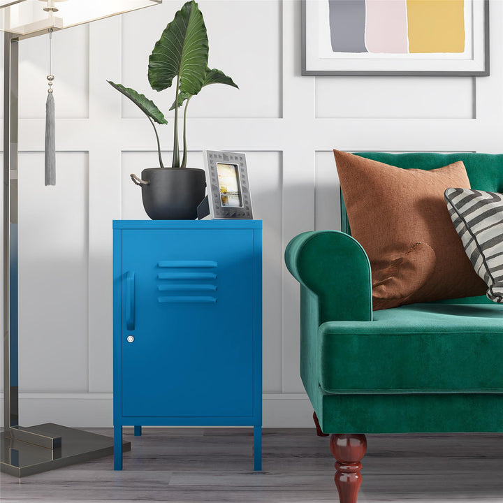 Cache 1 Door Metal Locker End Table - Bright Blue