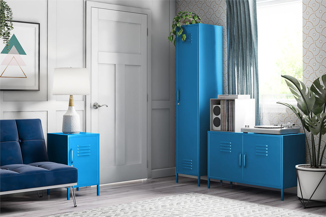 Cache 1 Door Metal Locker End Table - Bright Blue