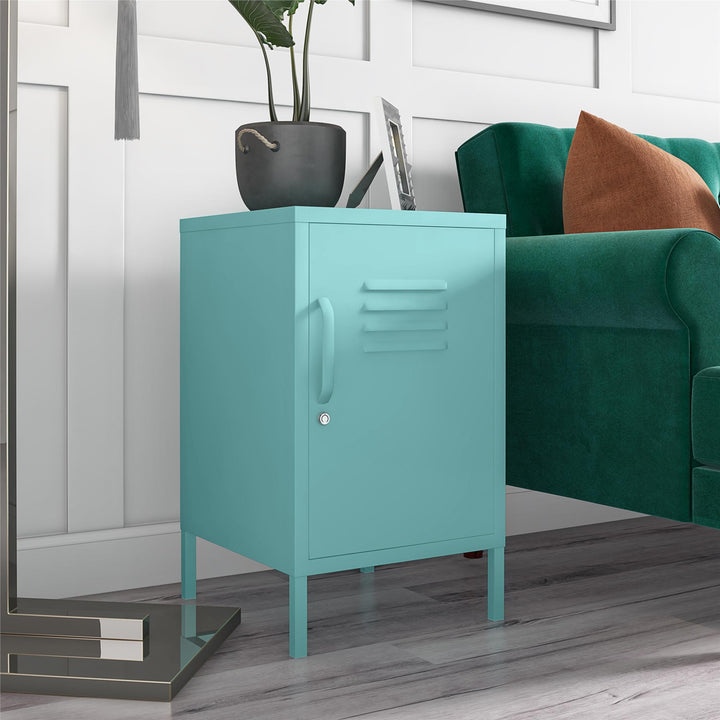 Cache 1 Door Metal Locker End Table - Spearmint