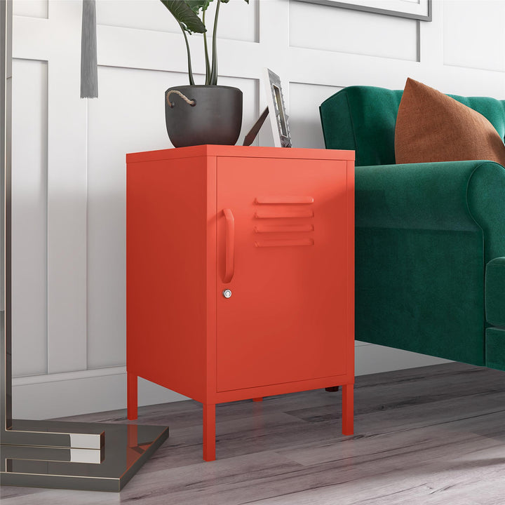 Cache 1 Door Metal Locker End Table - Orange