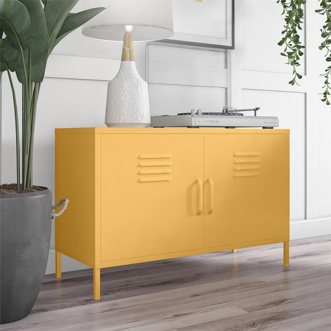 Cache 2 Door Metal Locker Accent Cabinet - Yellow