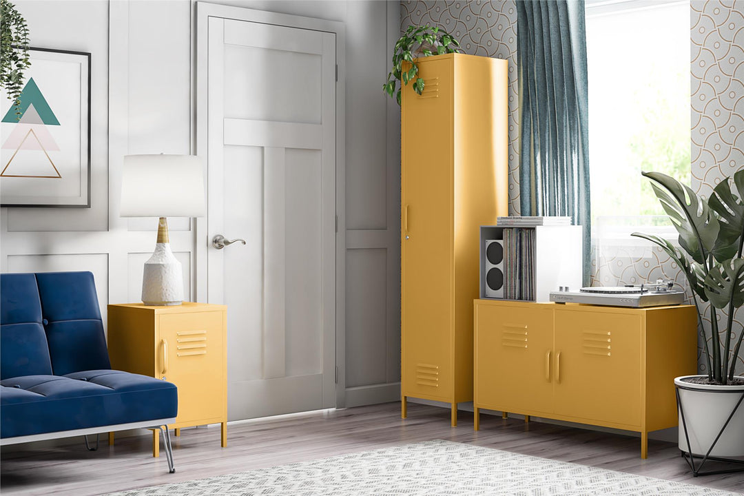 Cache 2 Door Metal Locker Accent Cabinet - Yellow