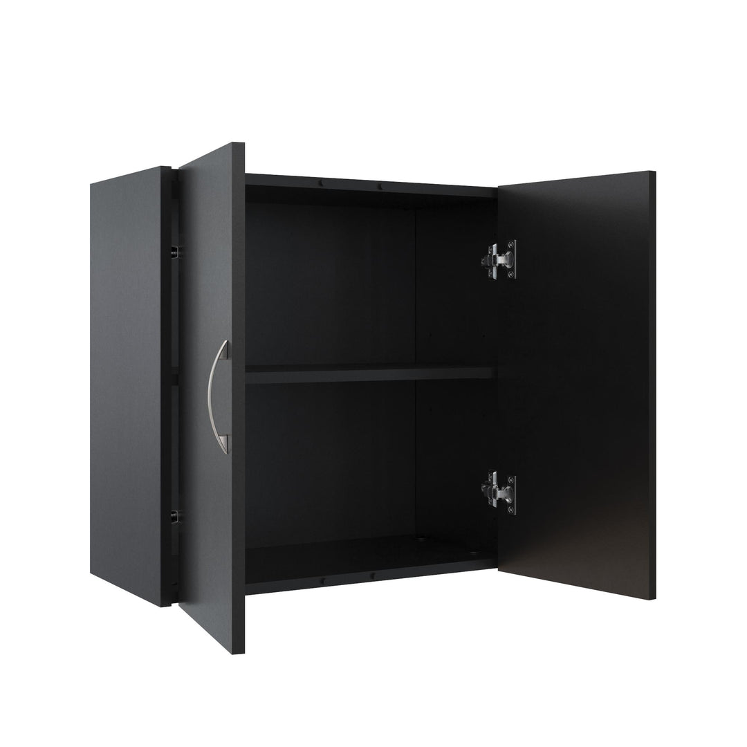 Basin 24 Inch 2 Door Wall Storage Cabinet - Black