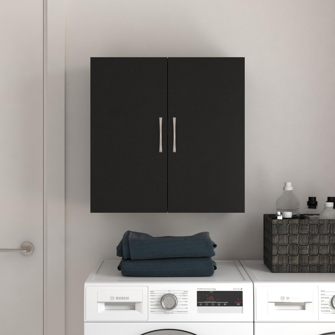 Basin 24 Inch 2 Door Wall Storage Cabinet - Black