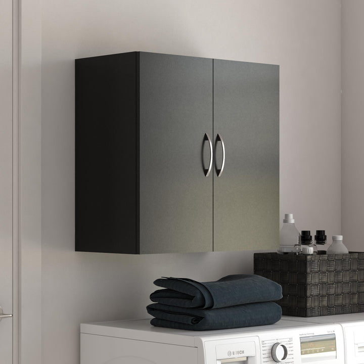 Basin 24 Inch 2 Door Wall Storage Cabinet - Black