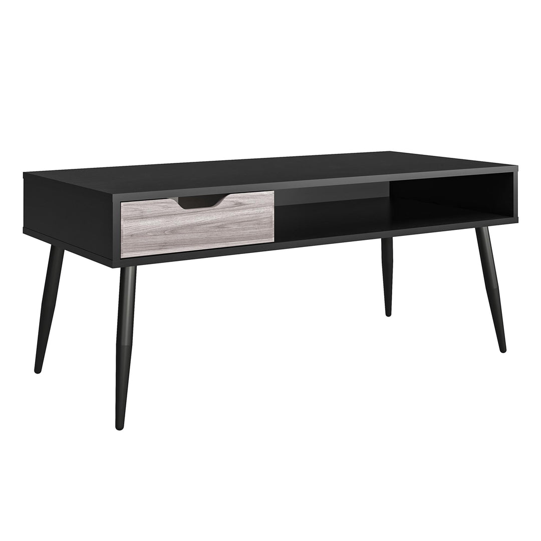 Laminated MDF Dark Woodgrain Finish Table - Black Oak