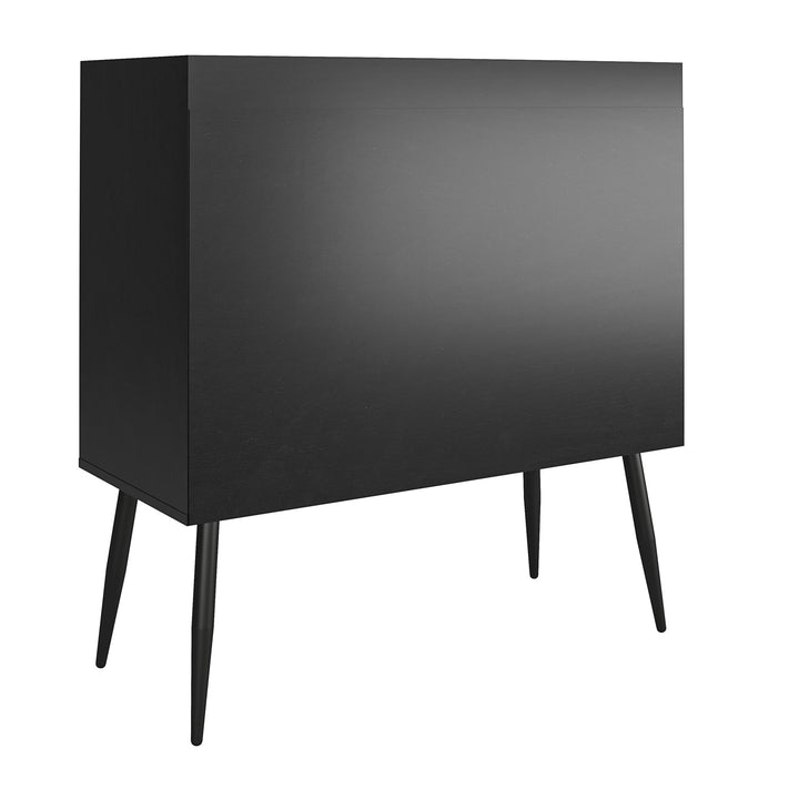 Grafton Bar Cabinet with 4 Shelves and 2 Bottle Dividers - Black Oak