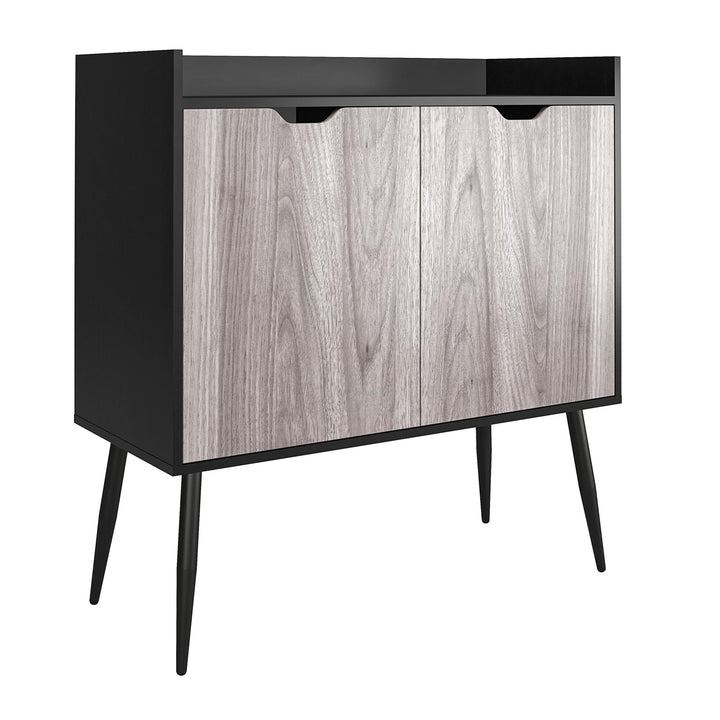 Grafton Bar Cabinet with 4 Shelves and 2 Bottle Dividers - Black Oak