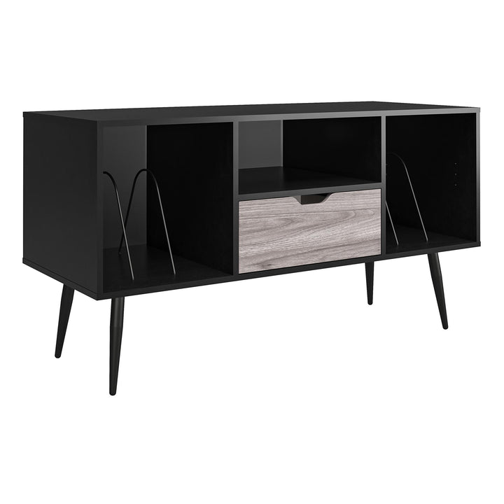 TV Furniture with Open Shelving Feature - Black Oak
