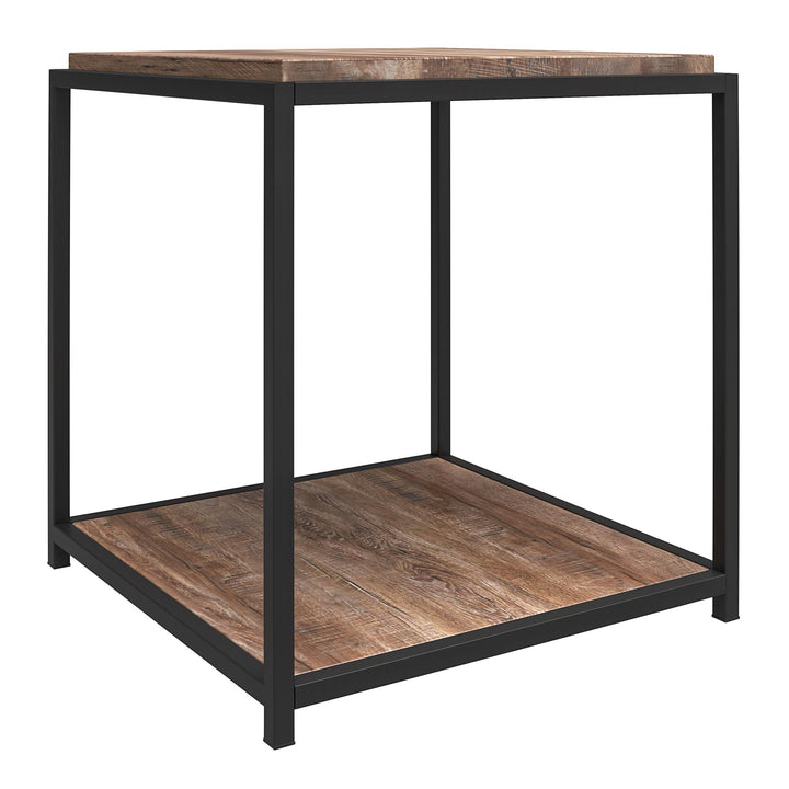 Metal Frame Living Room End Table - Weathered Oak