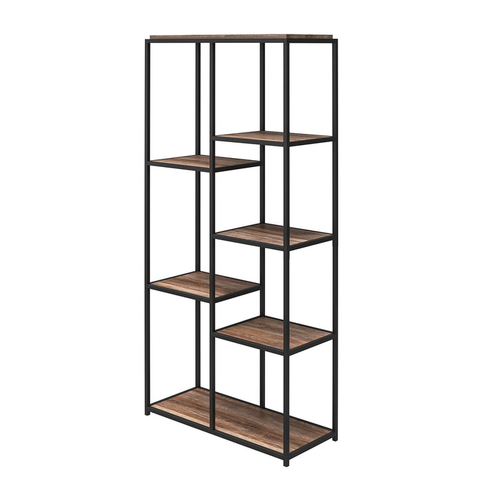 Contemporary Fayette Bookcase for Stylish Storage Solutions - Weathered Oak