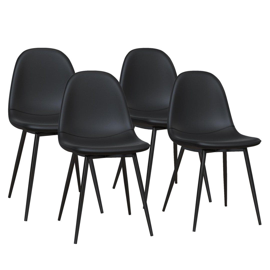 Brandon Upholstered Kitchen Dining Chairs, Set of 4 - Black