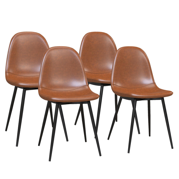 Brandon Upholstered Mid Century Modern Kitchen Dining Chairs, Set of 4 - Camel