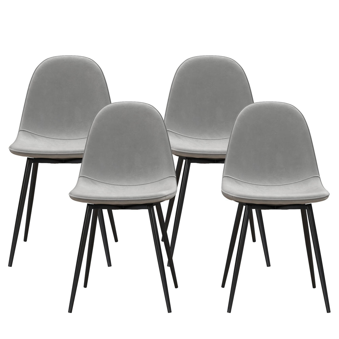 Brandon Upholstered Mid Century Modern Kitchen Dining Chairs, Set of 4 - Gray