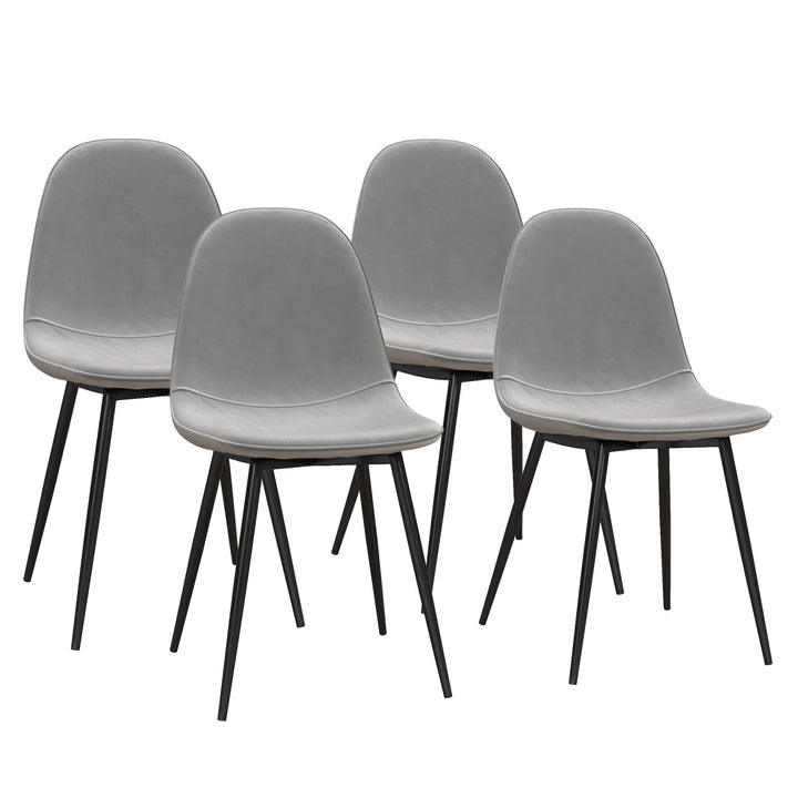 Brandon Upholstered Mid Century Modern Kitchen Dining Chairs, Set of 4 - Gray