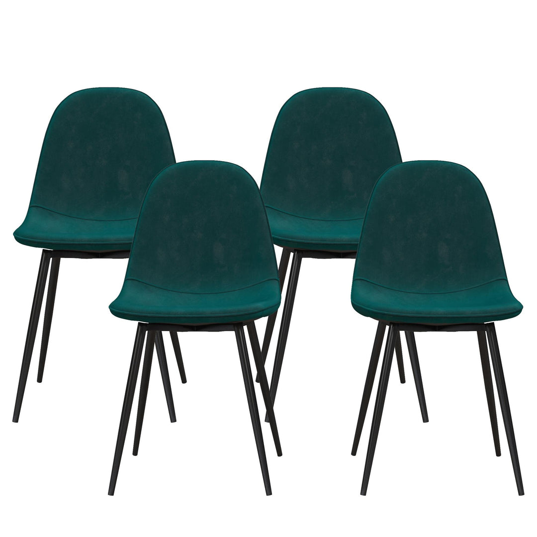Brandon Upholstered Mid Century Modern Kitchen Dining Chairs, Set of 4 - Green