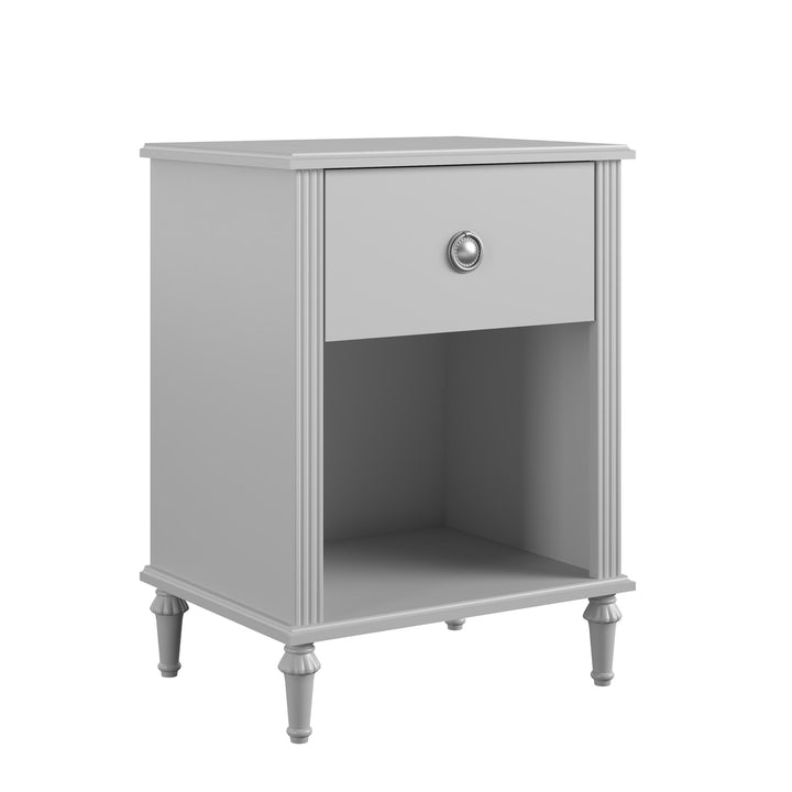 Rowan Valley Arden 1 Drawer Kids Nightstand with Open Cubby Space - Dove Gray