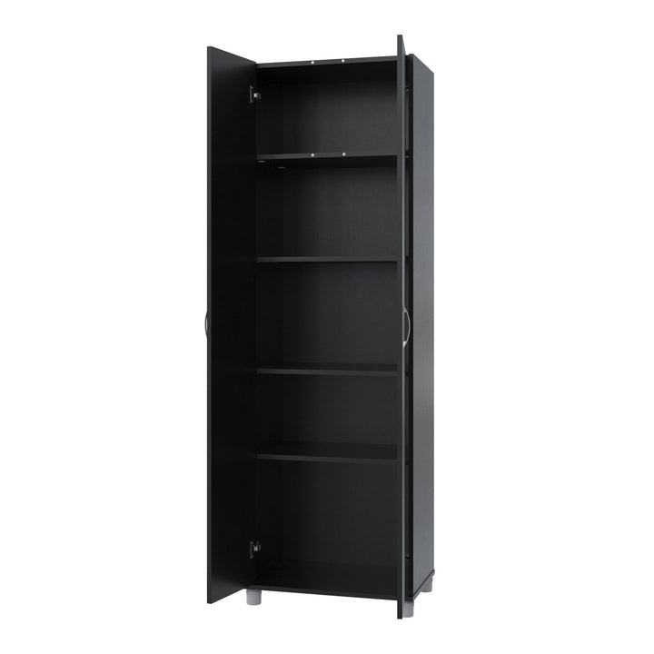 Basin 24 Inch 2 Door Utility Storage Cabinet - Black
