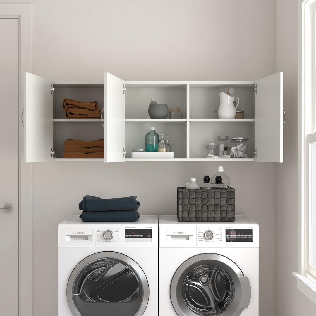 Basin 54 Inch 3 Door Wall Storage Cabinet - White - 3 Door