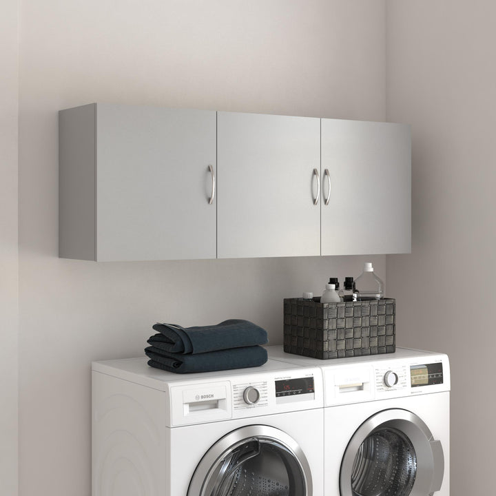 Basin 54 Inch 3 Door Wall Storage Cabinet - Dove Gray