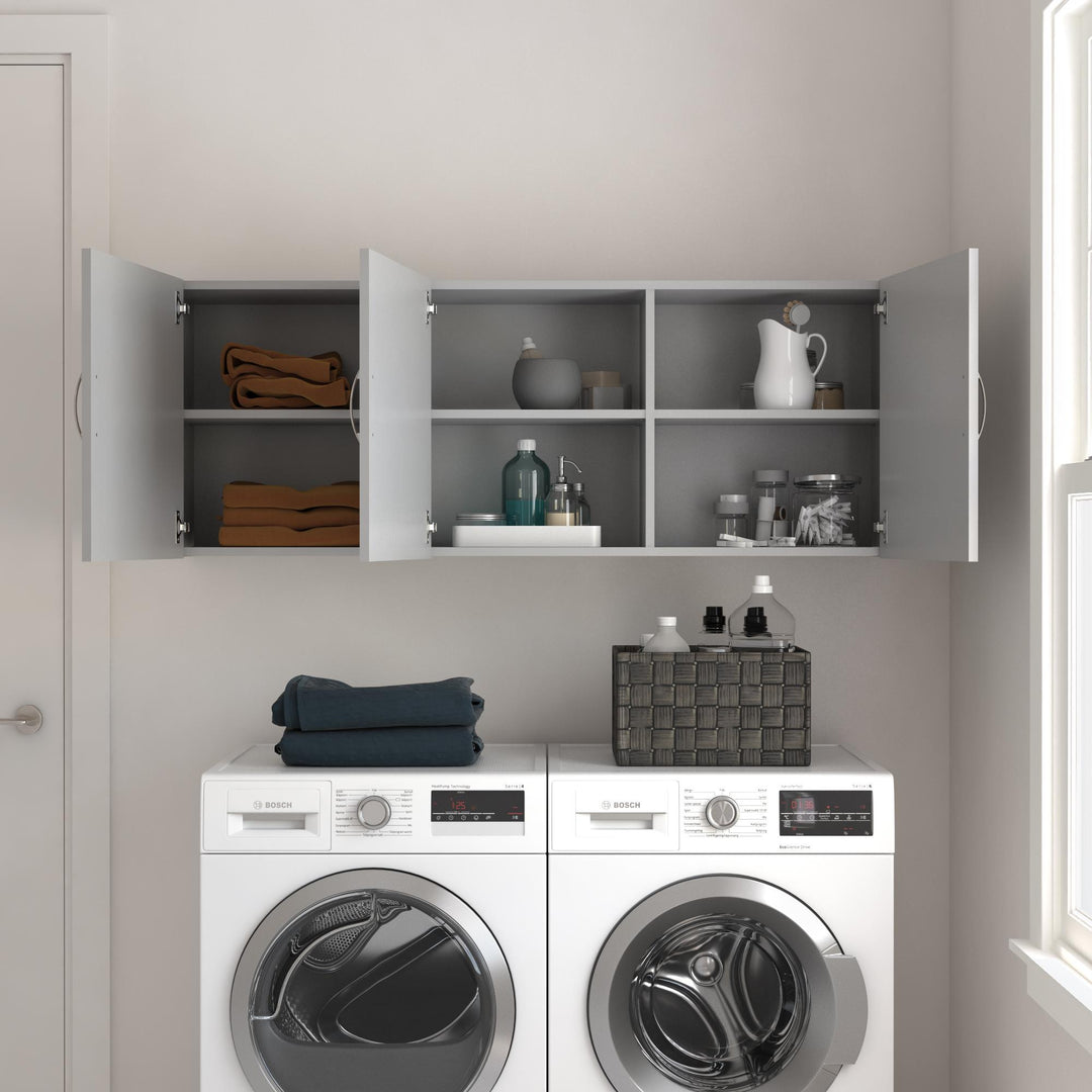 Basin 54 Inch 3 Door Wall Storage Cabinet - Dove Gray