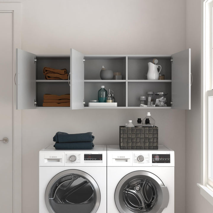Basin 54 Inch 3 Door Wall Storage Cabinet - Dove Gray