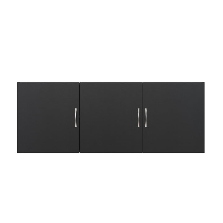 Basin 54 Inch 3 Door Wall Storage Cabinet - Black