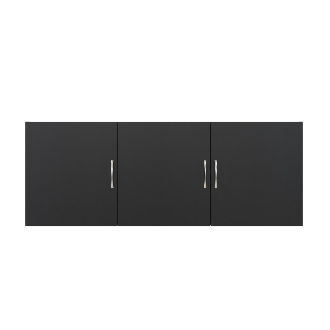 Basin 54 Inch 3 Door Wall Storage Cabinet - Black
