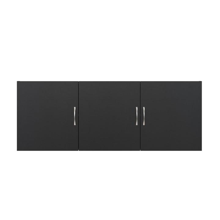 Basin 54 Inch 3 Door Wall Storage Cabinet - Black