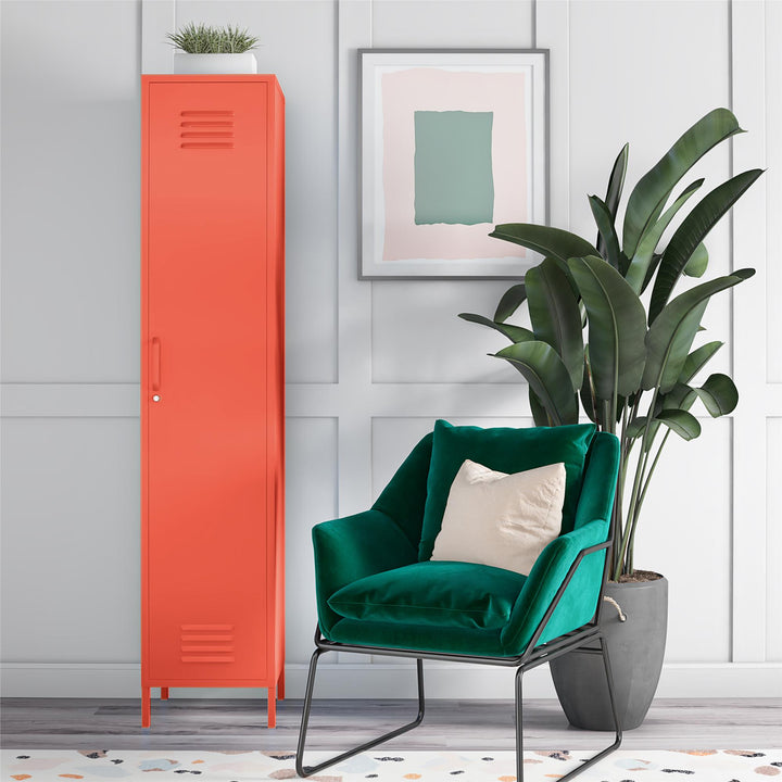 Cache Single Metal Locker Storage Cabinet - Orange