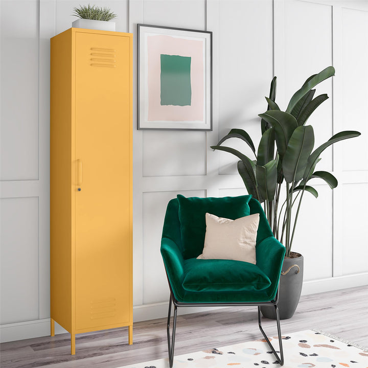 Cache Single Metal Locker Storage Cabinet - Yellow