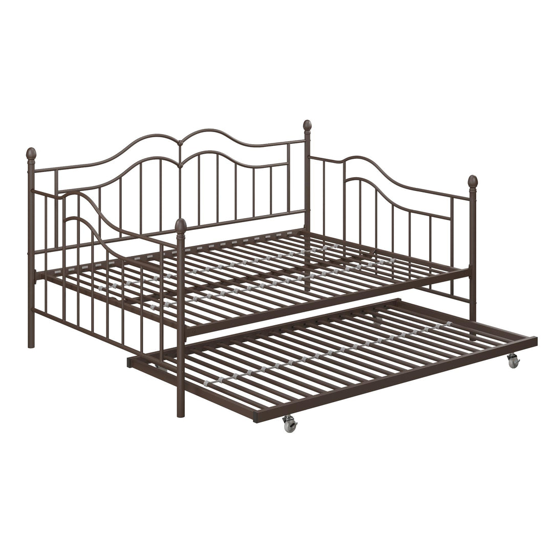 Tokyo Metal Daybed and Trundle Set with Metal Slats - Bronze - Full