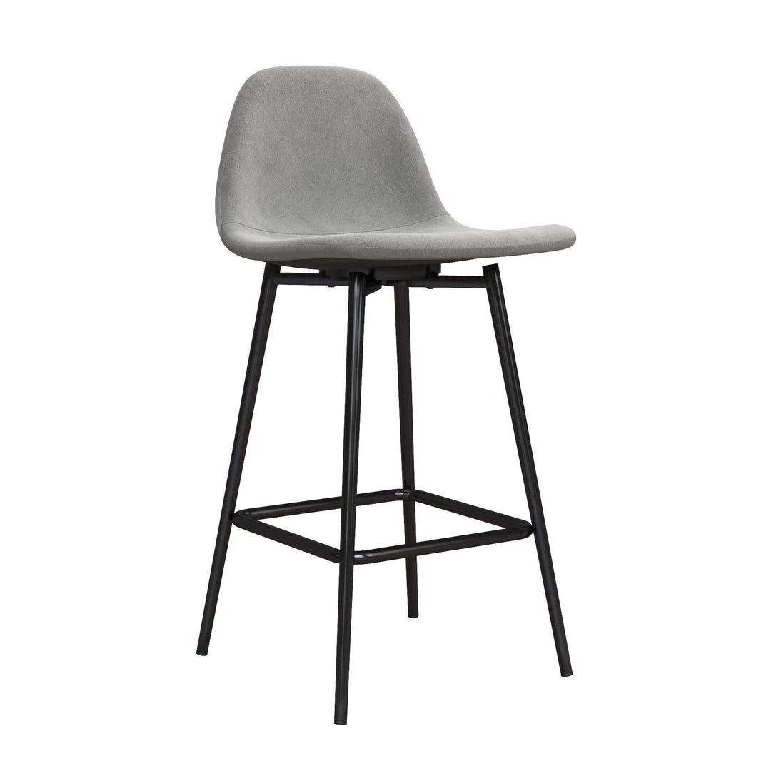 Brandon Upholstered Mid Century Modern Counter Height Bar Stool - Gray